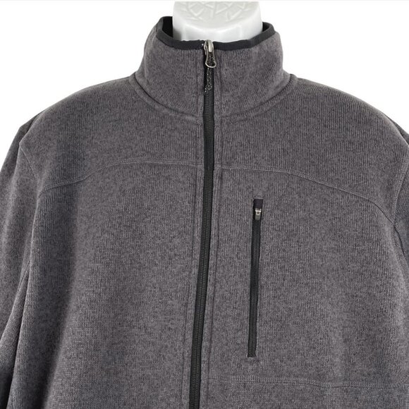 L.L. Bean Fleece Jacket Slightly Fitted Gray Full Zip Polyester Men's XL - Picture 3 of 6